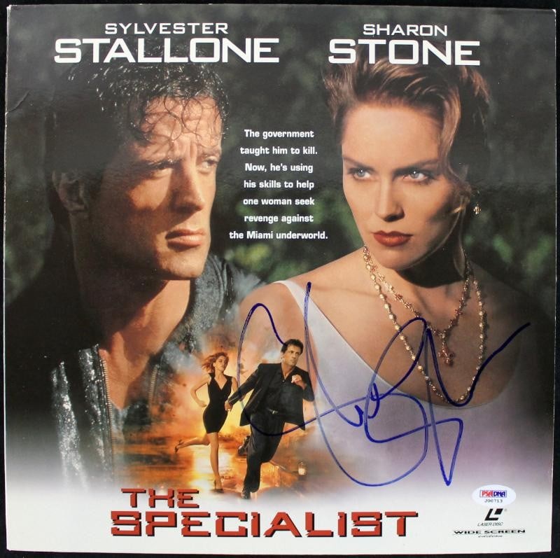 Sharon Stone The Specialist Signed Laserdisc Cover PSA/DNA Authentic: Sharon Stone The Specialist Signed Laserdisc Cover PSA/DNA Authentic This is an authentic signed Laserdisc cover of 'The Specialist' by Sharon Stone, certified by PSA/DNA. It comes with a numbered hol