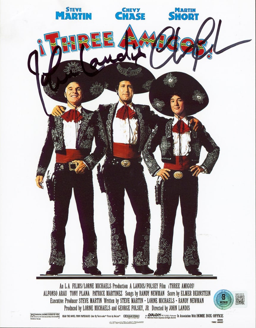 Signed Three Amigos 8x10 Photograph Chevy Chase John Landis Beckett (1 of 3)