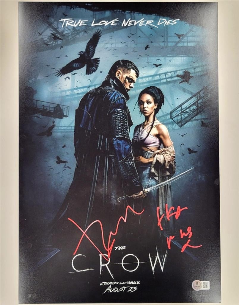 The Crow 12x18 Photograph Signed by Bill Skarsgard and FKA Twigs Beckett Authenticated (1 of 4)