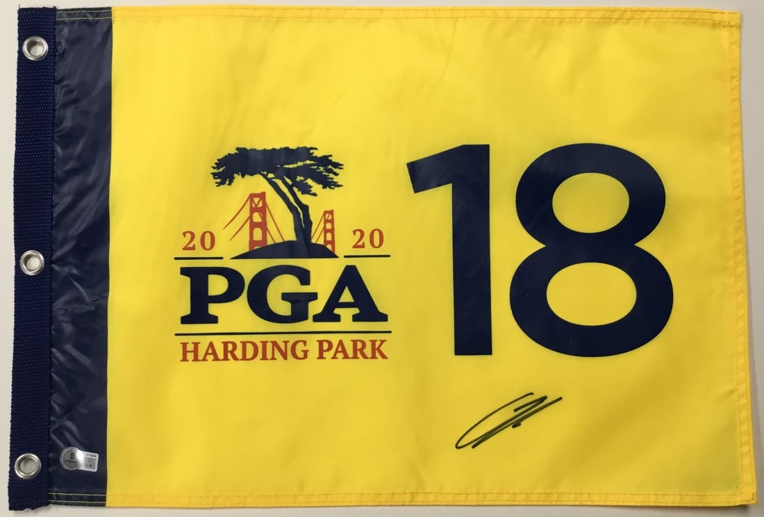Im Sung-Jae Signed 2020 PGA Harding Park Pin Flag Beckett Authenticated: Im Sung-Jae Signed 2020 PGA Harding Park Pin Flag Beckett Authenticated Celebrate the spirit of golf with this official 2020 PGA Harding Park 18 Pin Flag, expertly signed by PGA star Im Sung-Jae. This