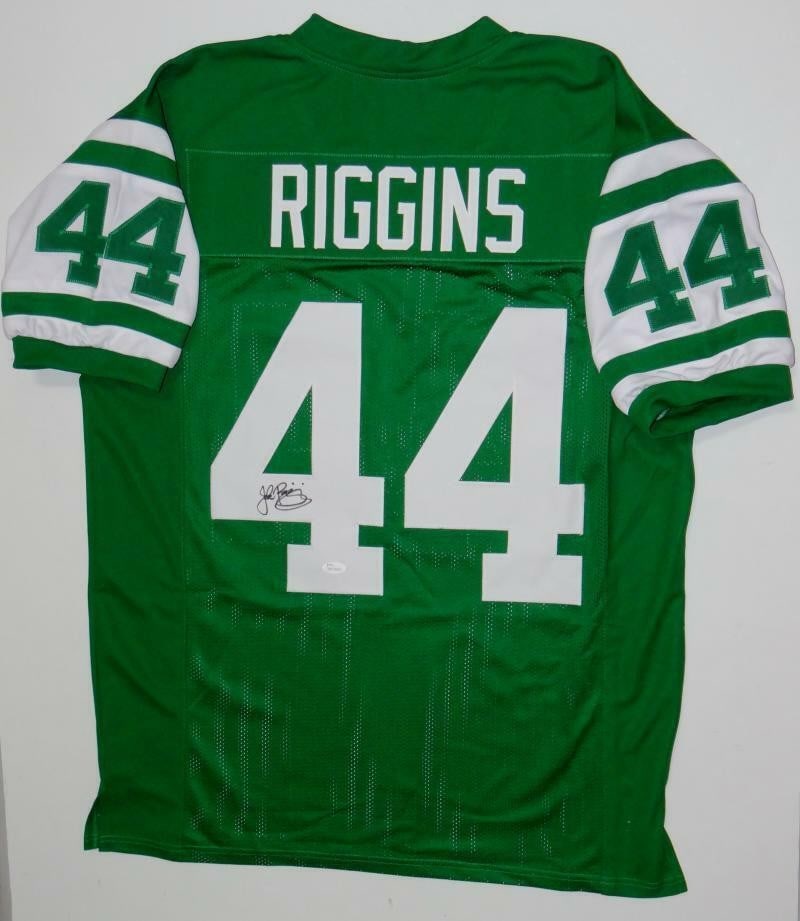 John Riggins Signed Green Pro Style Football Jersey JSA Authenticated (1 of 8)