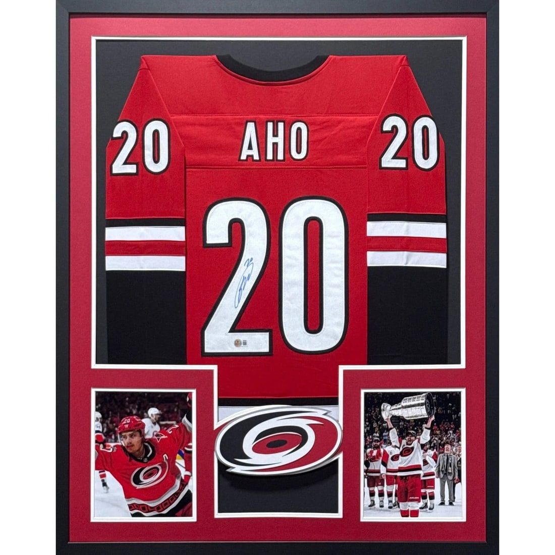 Beckett Authenticated Framed Carolina Hurricanes Jersey Signed by Sebastian Aho (1 of 2)