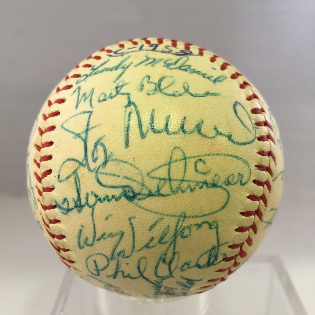 1958 St. Louis Cardinals Team Signed Baseball 39 Signatures PSA COA: 1958 St. Louis Cardinals Team Signed Baseball 39 Signatures PSA COA Own a piece of baseball history with this incredible 1958 St. Louis Cardinals Team Signed Official Marty Marion Baseball, featuring 