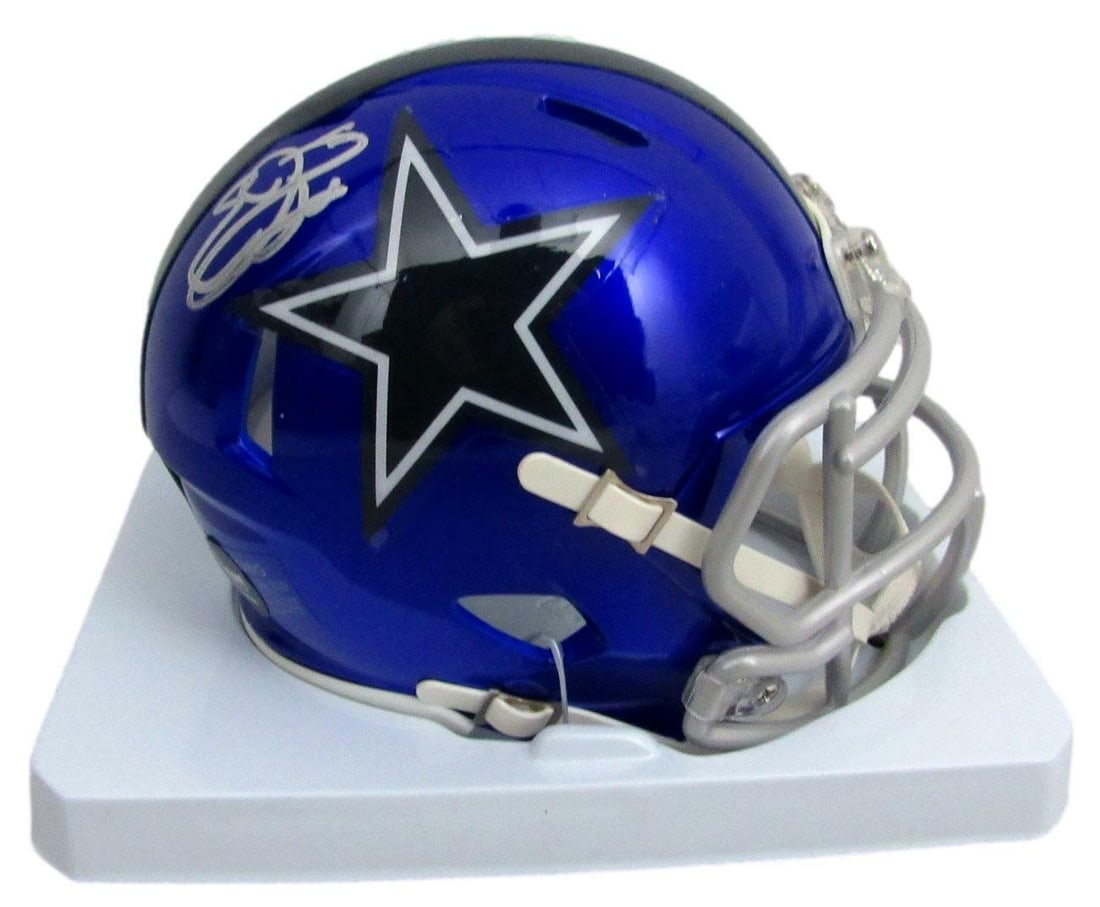 Emmitt Smith Autographed Mini Dallas Cowboys Helmet Blue Flash PROVA: Emmitt Smith Autographed Mini Dallas Cowboys Helmet Blue Flash PROVA This is an Emmitt Smith Hall of Fame Autographed Mini Dallas Cowboys Blue Flash Football Helmet, a must-have for any football enthu