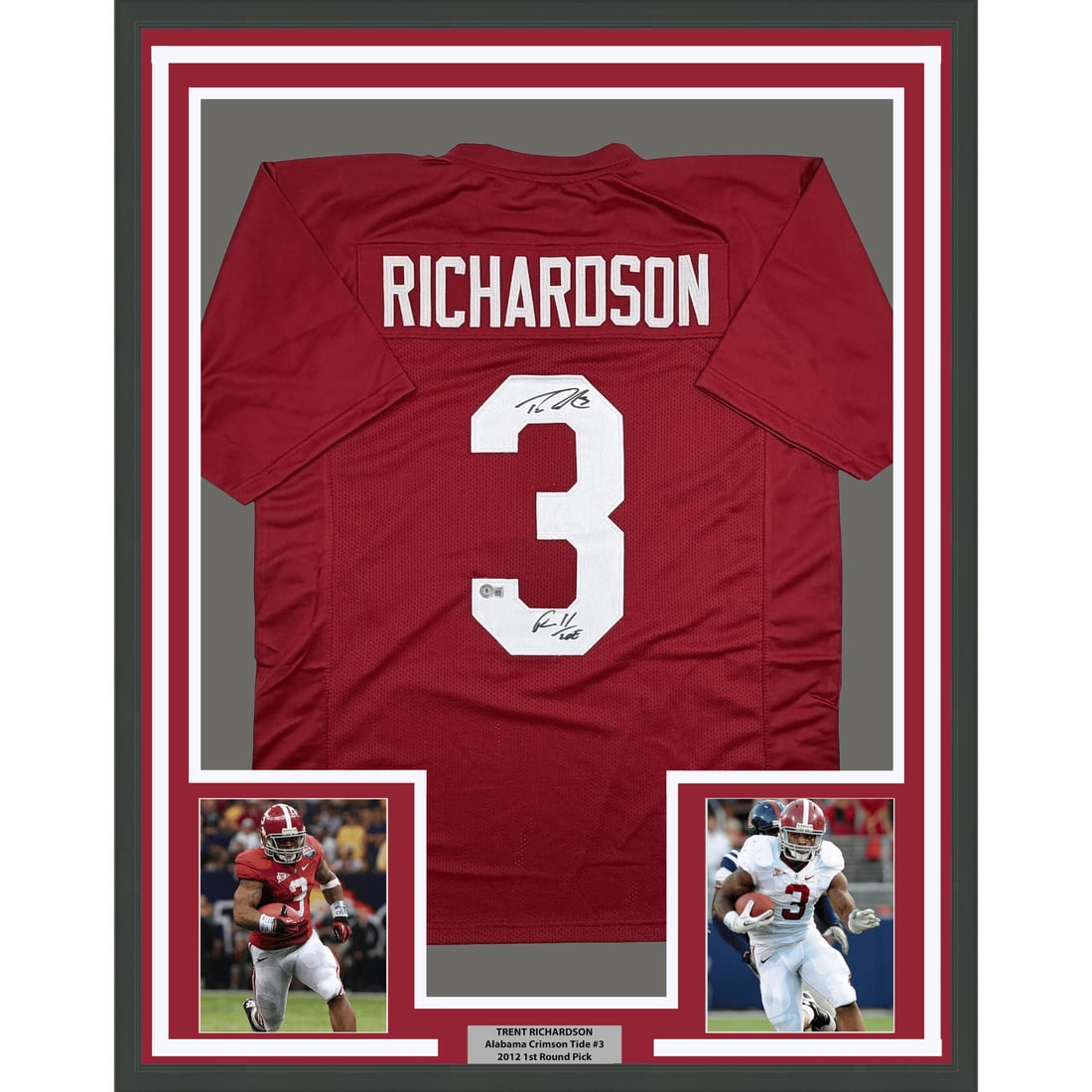 Trent Richardson Signed Alabama Crimson Tide Framed Red Jersey Beckett COA (1 of 2)