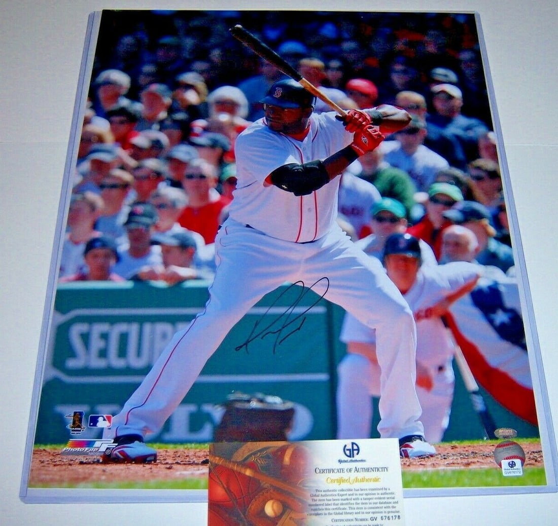 Signed 16x20 David Ortiz Boston Red Sox Lithograph Photo With COA GAI (1 of 1)