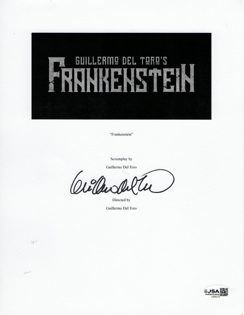 Guillermo Del Toro autographed Frankenstein script cover JSA authenticated (1 of 2)