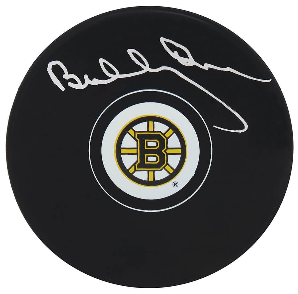 Bobby Orr Signed Bruins Logo Puck with Beckett COA (1 of 1)