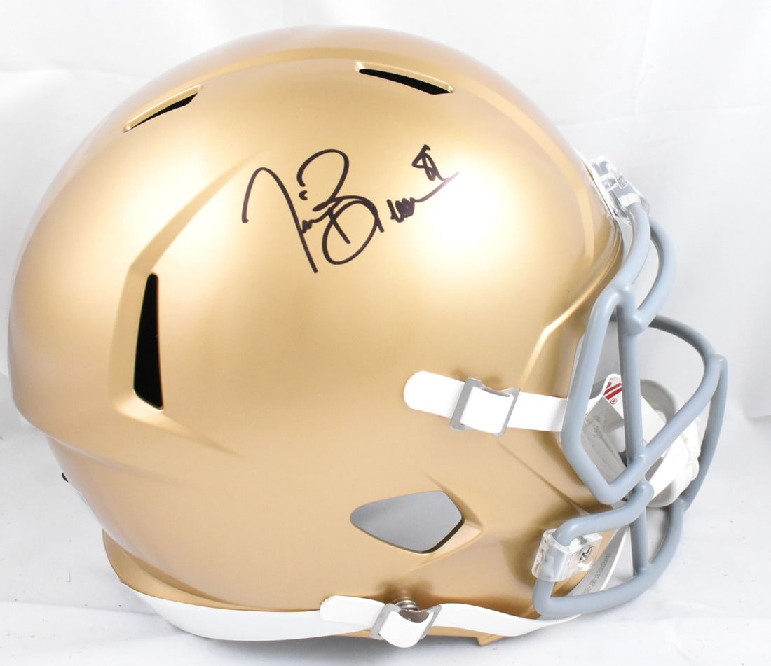 Fanatics Tim Brown Signed Notre Dame Full Size Speed Helmet Black (1 of 5)