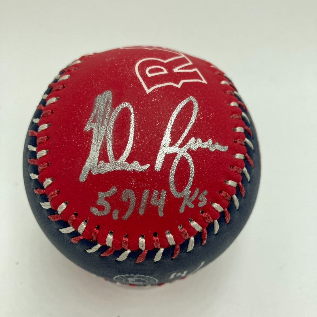 Nolan Ryan Signed Texas Rangers Baseball 5714 K's JSA COA: Nolan Ryan Signed Texas Rangers Baseball 5714 K's JSA COA This is an original Spinneybeck baseball signed by legendary baseball pitcher Nolan Ryan, renowned for his impressive achievement of 5714 stri