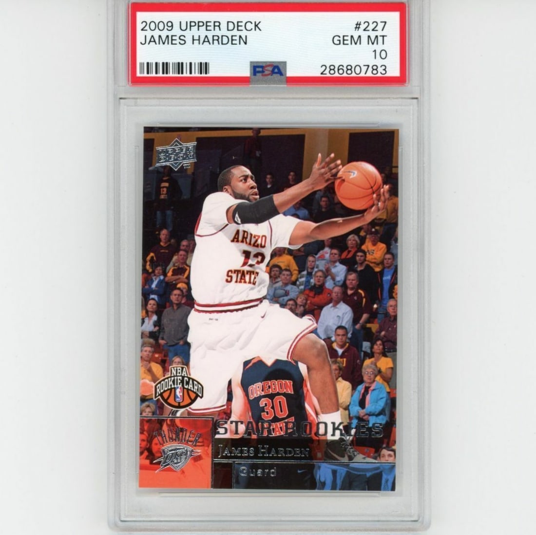 2009-10 Upper Deck James Harden #227 Rookie Autographed Card PSA 10 (1 of 2)