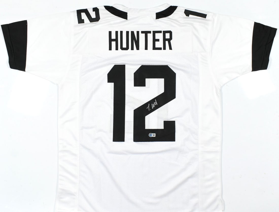 White Pro Style Jersey Signed by Travis Hunter Beckett Hologram Silver (1 of 3)