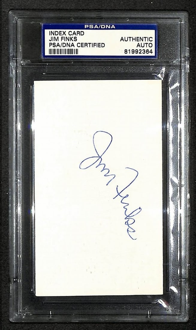 PSA DNA Jim Finks Vikings HOF Autographed Index Card (1 of 2)