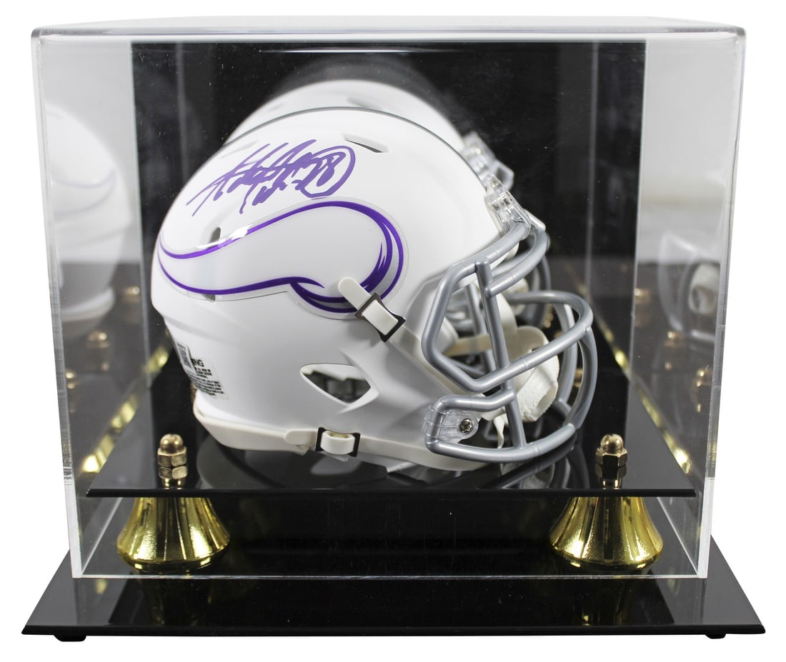 Adrian Peterson Autographed Vikings 2024 Alternate Mini Helmet With Beckett Case (1 of 3)