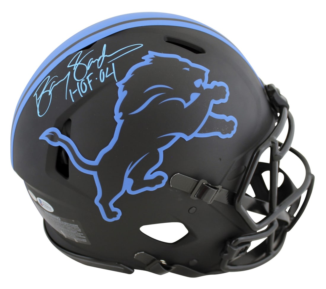 Barry Sanders Signed Detroit Lions Eclipse Proline Helmet Beckett Authenticated (1 of 7)