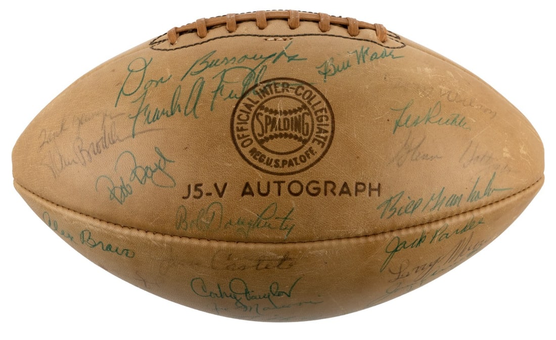 Spalding Rams signed football 1957 team ball with JSA COA (1 of 5)