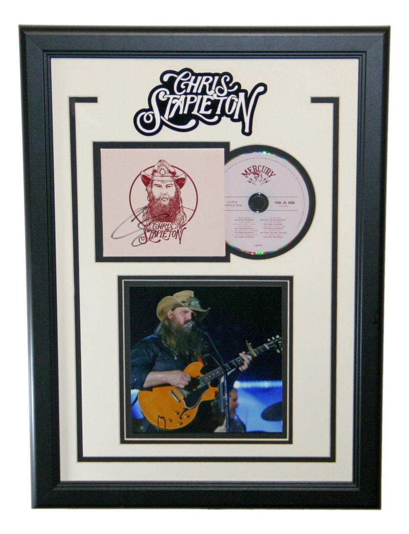 Framed Chris Stapleton Signed CD Cover Photo JSA Authenticated (1 of 4)