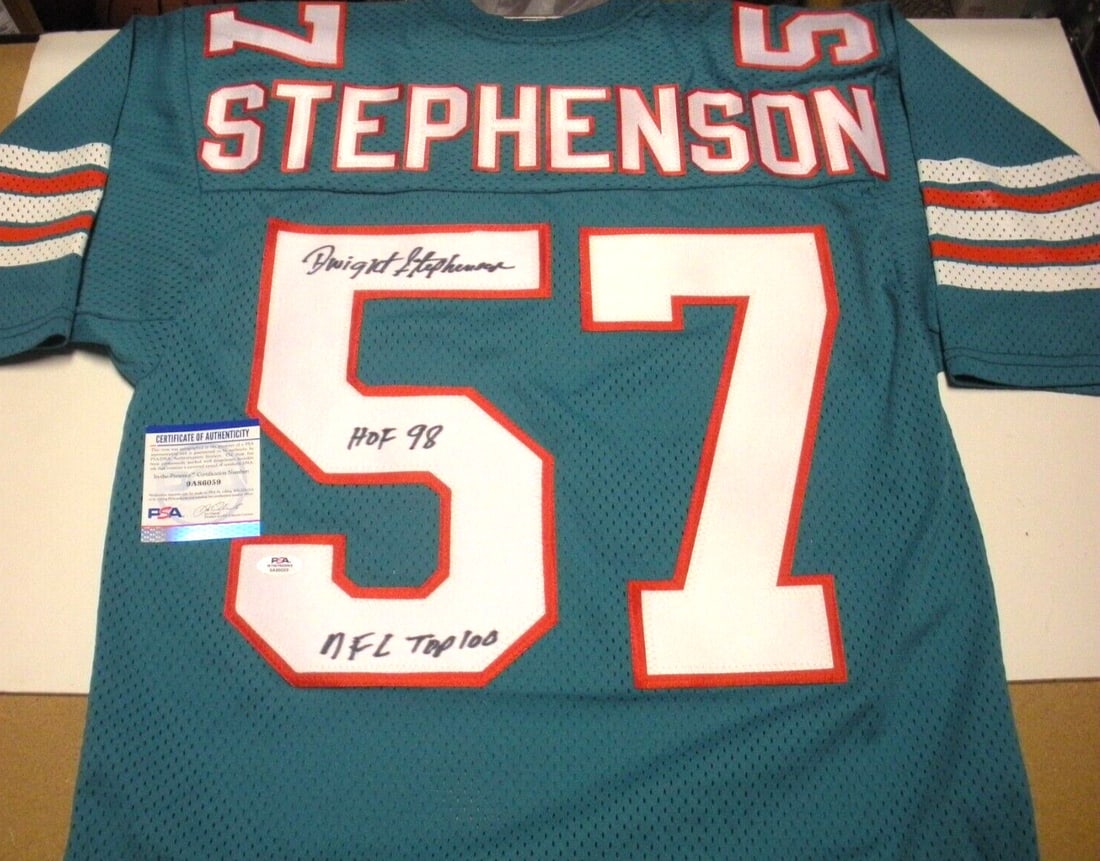 Dwight Stephenson Miami Dolphins Signed Sand Knit Jersey Beckett COA (1 of 2)