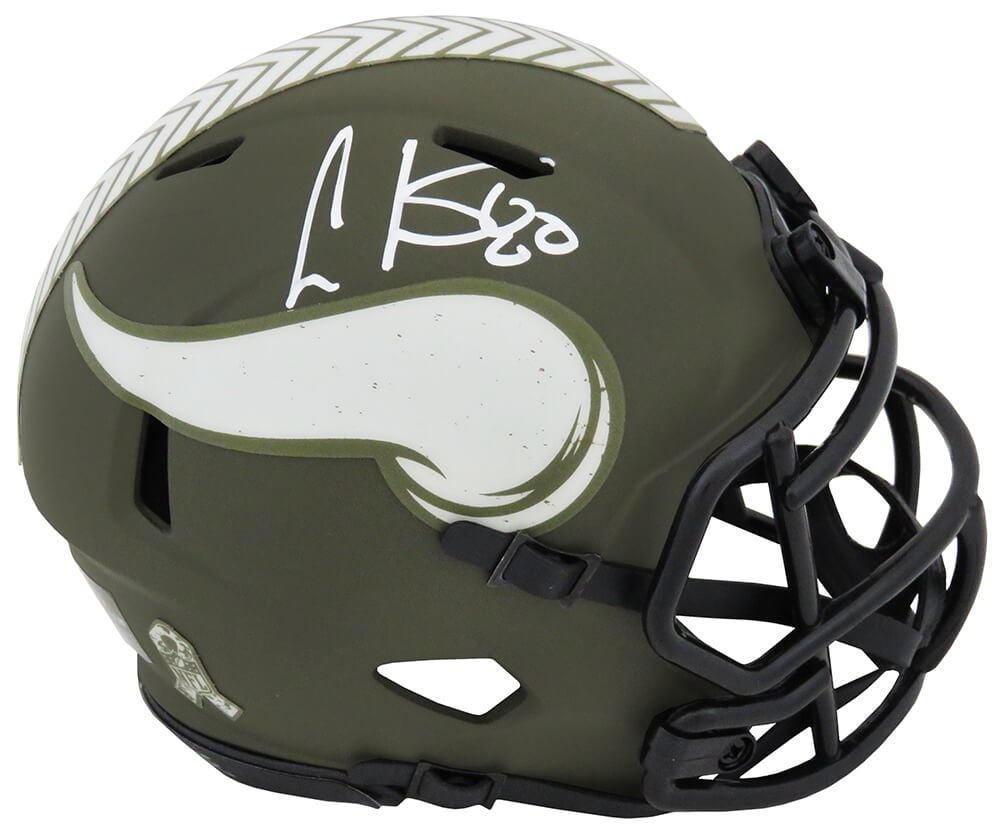 Cris Carter Signed Minnesota Vikings Riddell Speed Mini Helmet with COA: Cris Carter Signed Minnesota Vikings Riddell Speed Mini Helmet with COA This Minnesota Vikings Salute to Service mini helmet is signed by legendary NFL player Cris Carter, renowned for his impressive 