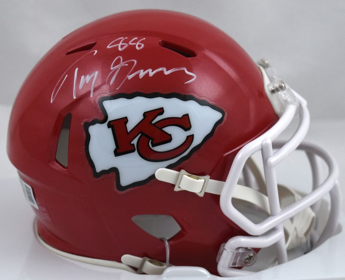 Kansas City Chiefs Mini Speed Helmet Autographed by Tony Gonzalez Beckett Hologram (1 of 3)