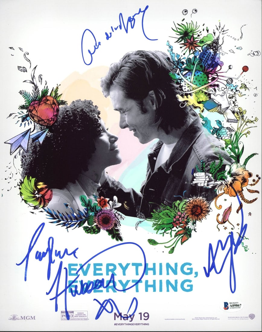 Signed 11x14 Everything Everything photo BAS A09867: Signed 11x14 Everything Everything photo BAS A09867 This is an autographed 11x14 photograph from "Everything, Everything," personally signed by Amandla Stenberg, Ama De La Reguera, and one other indiv