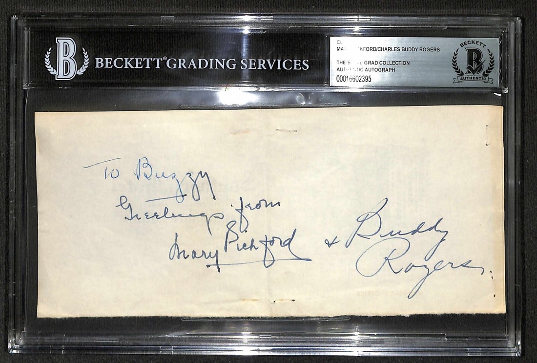 Mary Pickford Buddy Rogers Signed Autographed Page Beckett Certified (1 of 1)