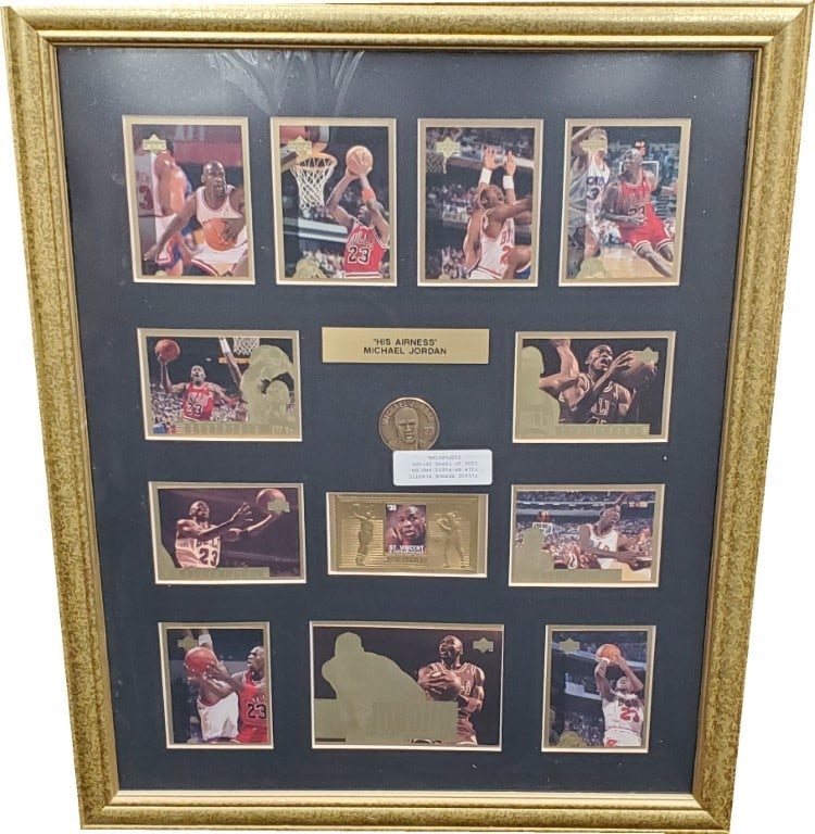 Michael Jordan 18x22 Custom Framed Collector's Choice Coin Upper Deck (1 of 4)