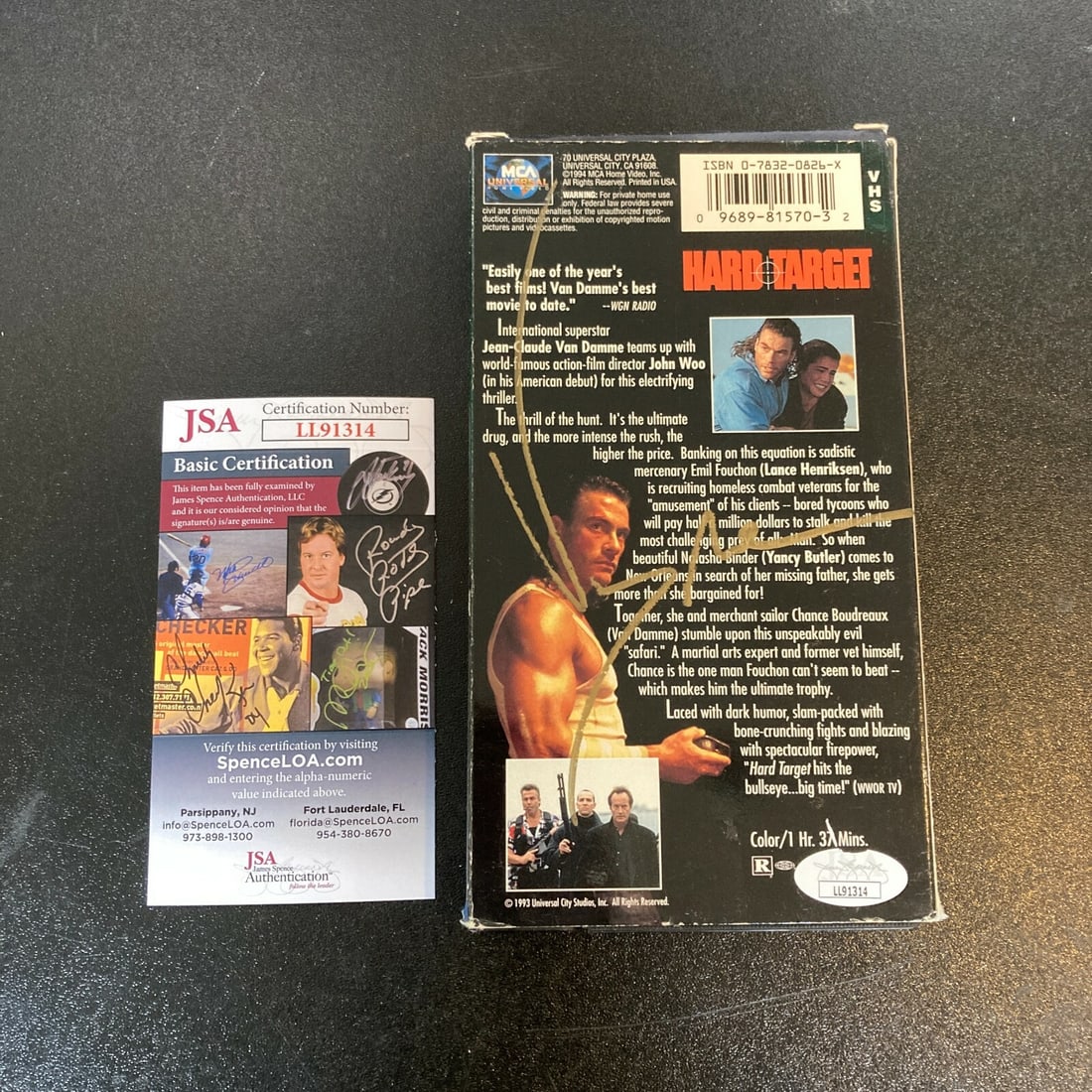 Hard Target VHS autographed by Jean-Claude Van Damme JSA COA (1 of 9)