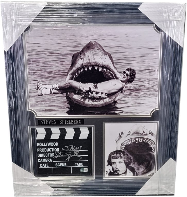 Beckett authenticated Steven Spielberg framed Jaws clapper (1 of 3)
