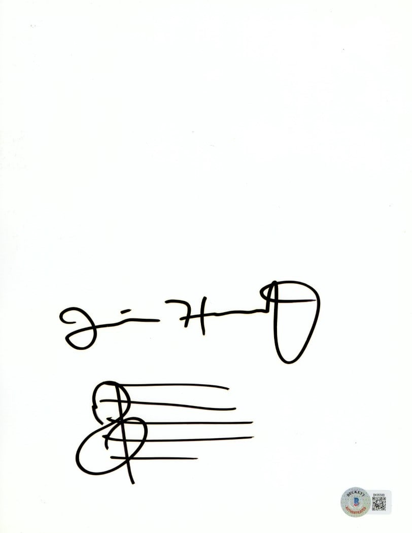 Justin Hurwitz autographed Whiplash La La Land music sketch BAS: Justin Hurwitz autographed Whiplash La La Land music sketch BAS Original music sketch autographed by Justin Hurwitz and authenticated by Beckett Authentication. This pre-owned piece is associated with