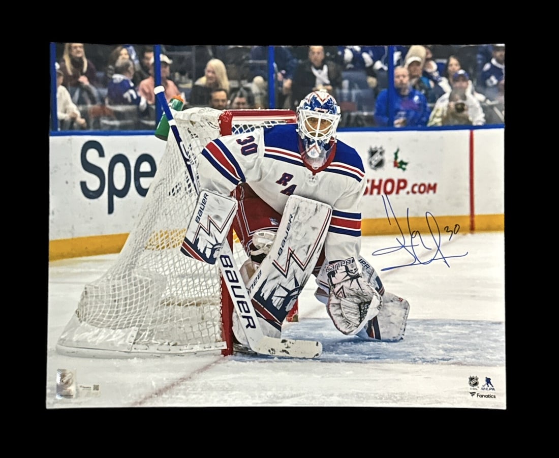 Henrik Lundqvist autographed 16x20 New York Rangers photo Fanatics Authentic: Henrik Lundqvist autographed 16x20 New York Rangers photo Fanatics Authentic This is a pre-owned 16x20 photo featuring Henrik Lundqvist of the New York Rangers. The photo has been hand-signed by Henri