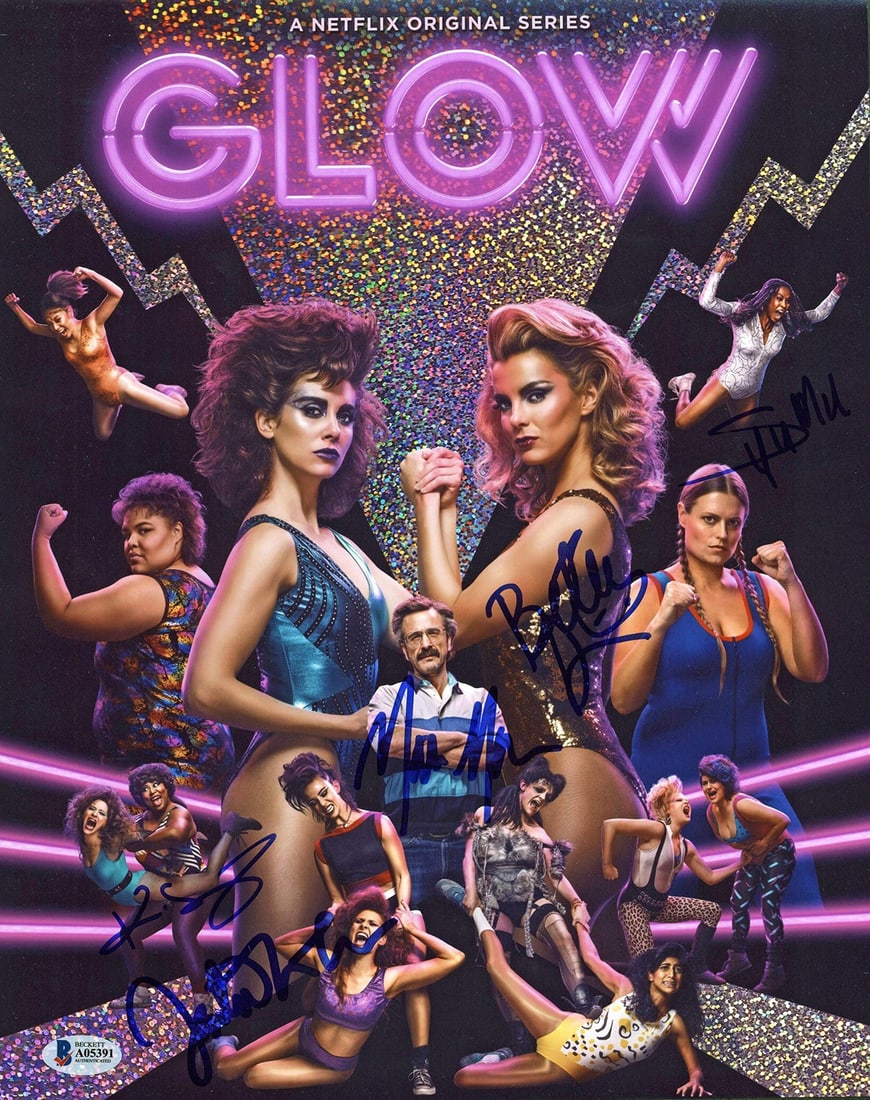 Glow cast signed 11x14 poster BAS authenticated - 3