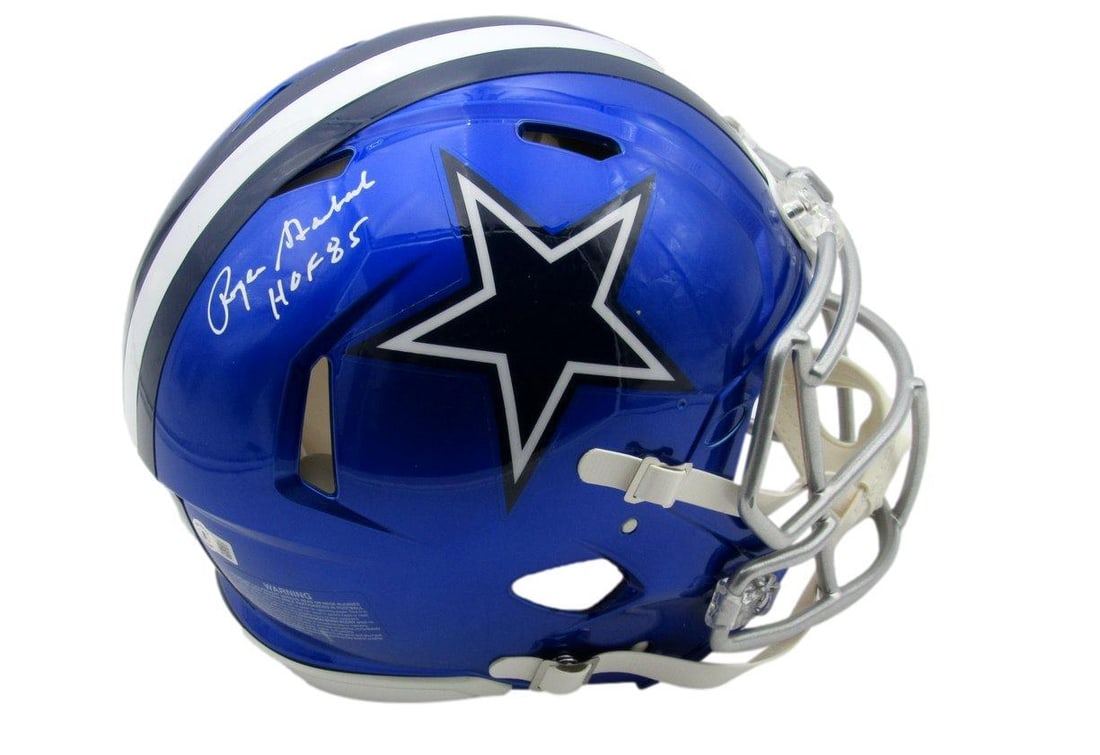 Roger Staubach HOF Autographed Flash Helmet Dallas Cowboys BAS (1 of 5)