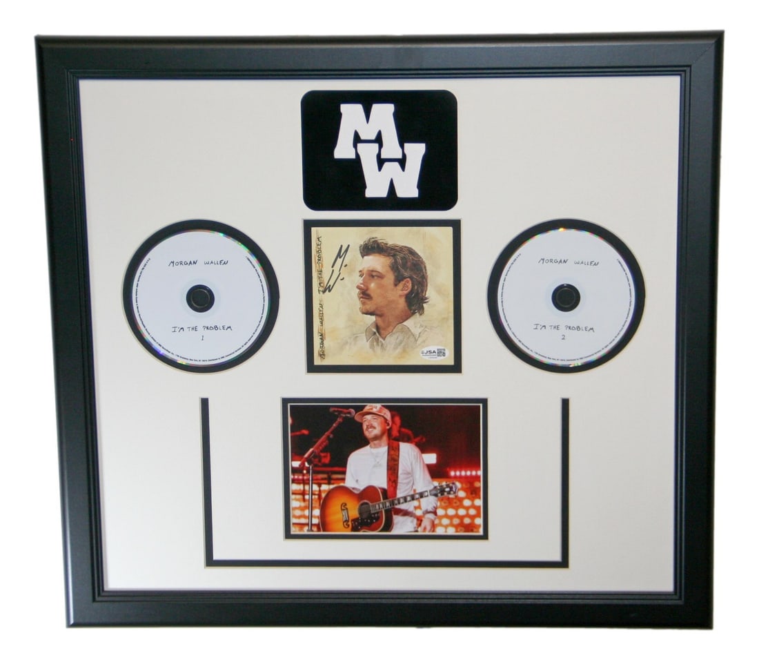 Framed Morgan Wallen Signed CD Cover with Photo JSA Authenticated (1 of 5)
