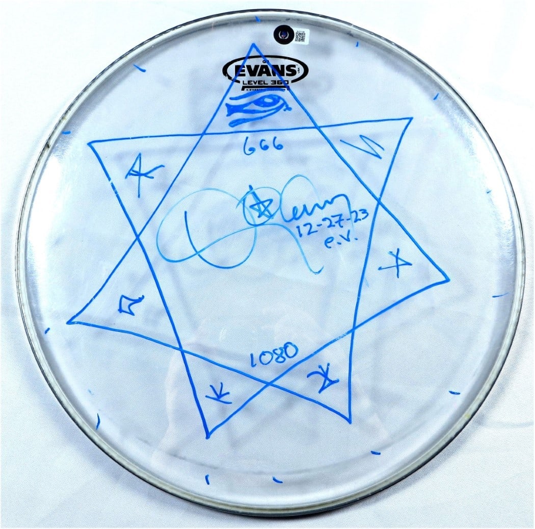 Danny Carey Autographed 14 Inch Drumhead Beckett Certified Tool Drummer: Danny Carey Autographed 14 Inch Drumhead Beckett Certified Tool Drummer This is an authentic 14" drumhead signed by Danny Carey, the drummer of the legendary band Tool. The signature has been verified