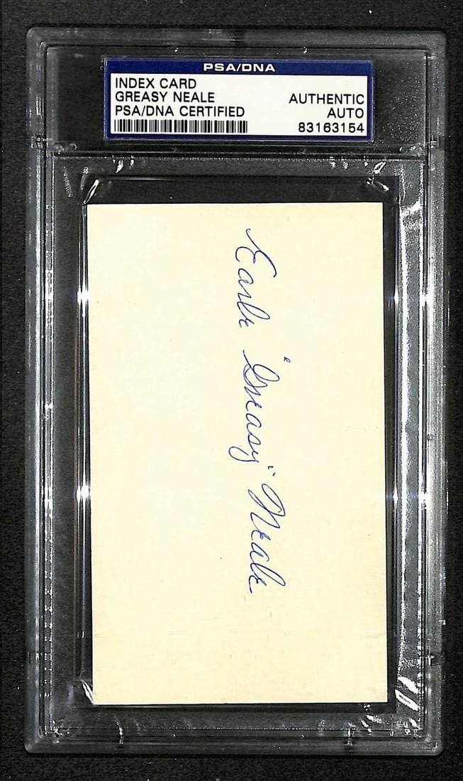 PSA DNA Autographed Earle Greasy Neale Eagles HOF Index Card: PSA DNA Autographed Earle Greasy Neale Eagles HOF Index Card Original Earle Greasy Neale signed Eagles HOF index card. This pre-owned football collectible is from the United States and is identified w