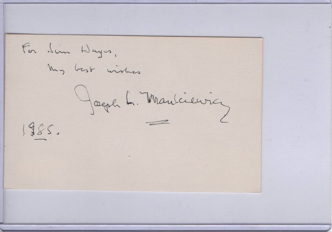 Joseph Mankiewicz Autographed Index Card Cut Signature JSA Authenticated (1 of 3)