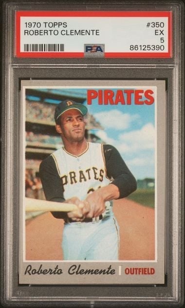 PSA 5 1970 Topps #350 Roberto Clemente Baseball Card (1 of 2)