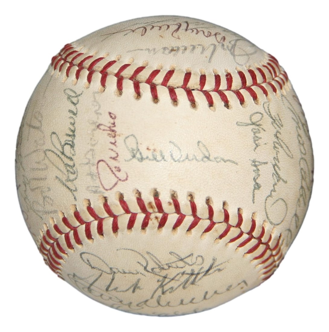 Houston Astros 1975 Team Signed ONL Feeney Baseball 30 Sigs: Houston Astros 1975 Team Signed ONL Feeney Baseball 30 Sigs This is an original 1975 Houston Astros team-signed baseball featuring 30 signatures. The ball is an Official National League (ONL) Feeney m