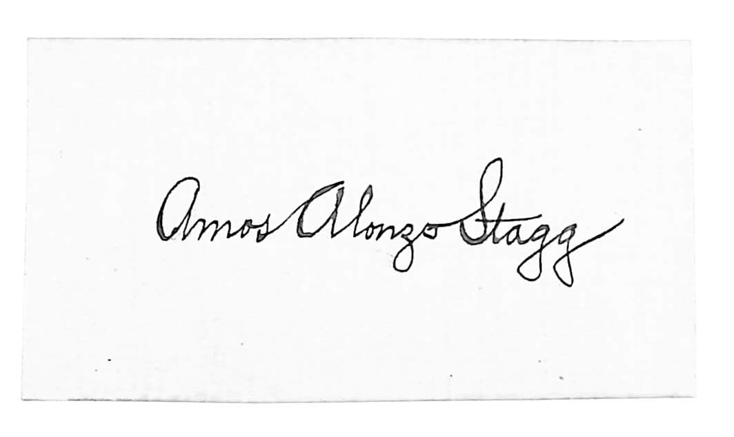 Amos Alonzo Stagg signed Chicago Maroons cut JSA LOA 3x1 1 1 2 (1 of 3)
