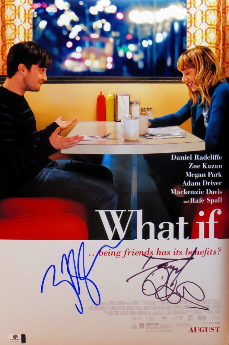 Daniel Radcliffe Zoe Kazan Dual Signed 12X18 Photo JSA Authenticated: Daniel Radcliffe Zoe Kazan Dual Signed 12X18 Photo JSA Authenticated This stunning 12X18 photograph features the dual autographs of Daniel Radcliffe and Zoe Kazan, capturing a memorable moment from th