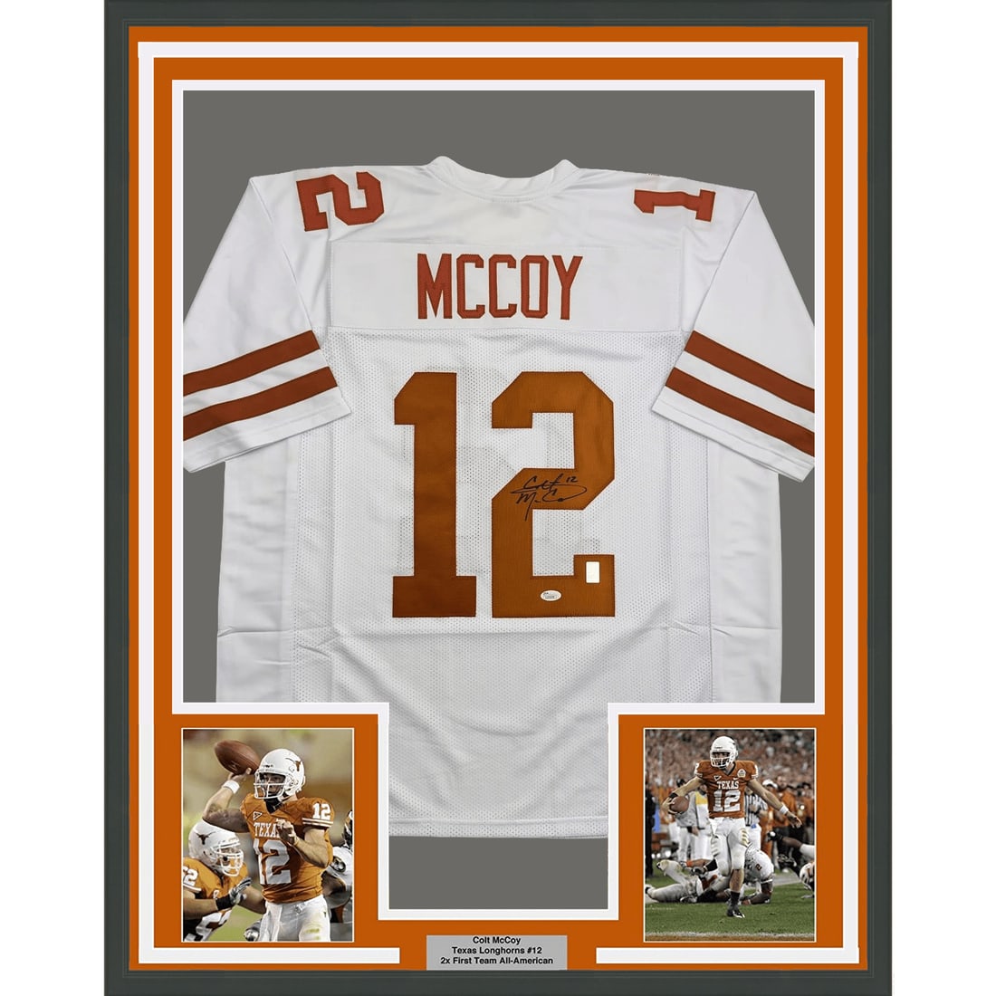 35x39 Framed Colt McCoy Signed Texas Longhorns Jersey JSA (1 of 2)