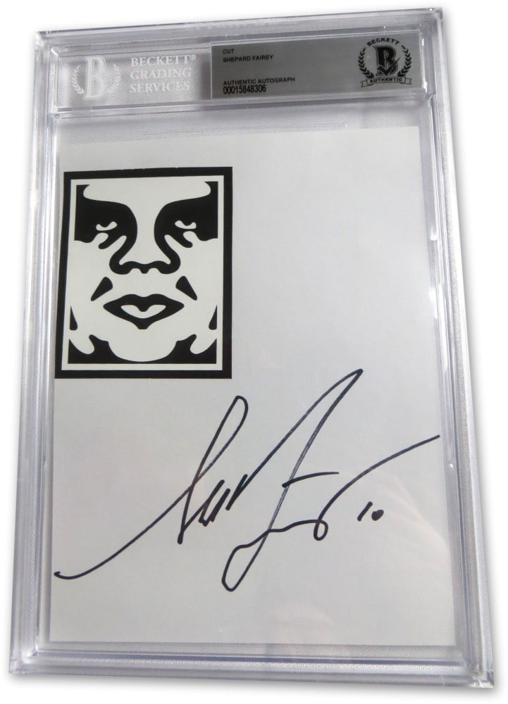 Shepard Fairey Authentic Signed Cut Signature Beckett Authenticated Slab (1 of 1)