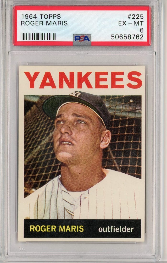 Roger Maris 1964 Topps 225 PSA 6 EX-MT Yankees card (1 of 2)