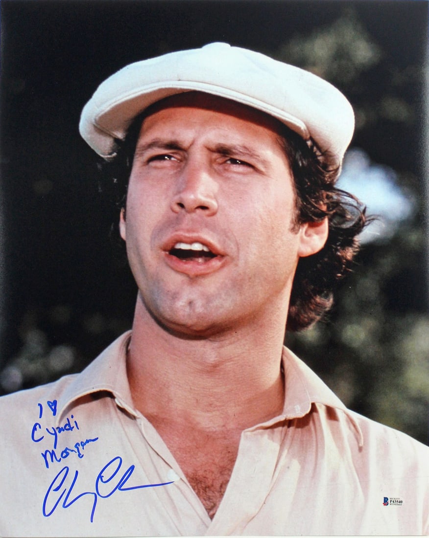 Chevy Chase Signed Caddyshack 16x20 Photo I Love Cindy Morgan BAS: Chevy Chase Signed Caddyshack 16x20 Photo I Love Cindy Morgan BAS This stunning autographed 16x20 photograph features Chevy Chase from the iconic film Caddyshack, complete with the heartfelt inscripti