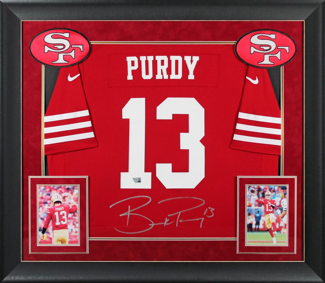 Brock Purdy Signed Red Nike Game Jersey Framed San Francisco 49ers (1 of 2)