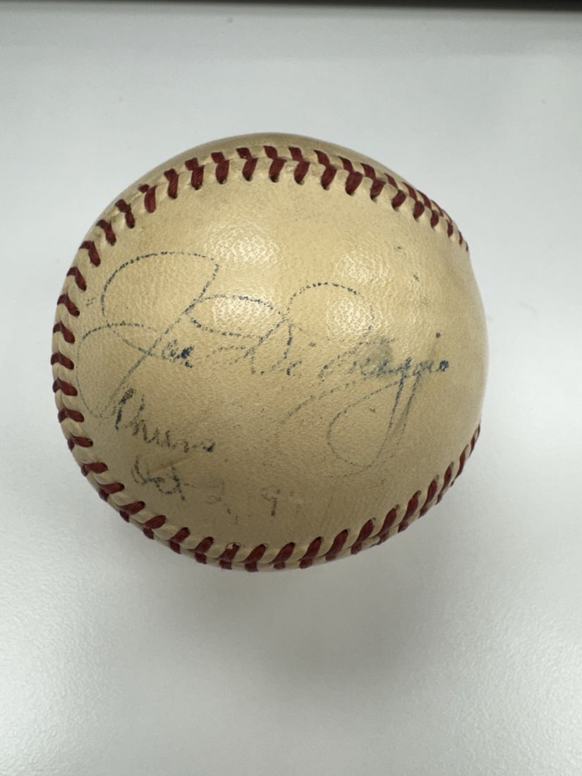 Joe DiMaggio Signed 1947 World Series Game 3 AL Baseball With JSA Letter: Joe DiMaggio Signed 1947 World Series Game 3 AL Baseball With JSA Letter This is an original Official American League (William Harridge) baseball single signed by Joe DiMaggio. The ball is dated Octob