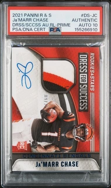 2021 Panini Rookies and Stars Ja'Marr Chase autograph card PSA 10 /25 (1 of 2)