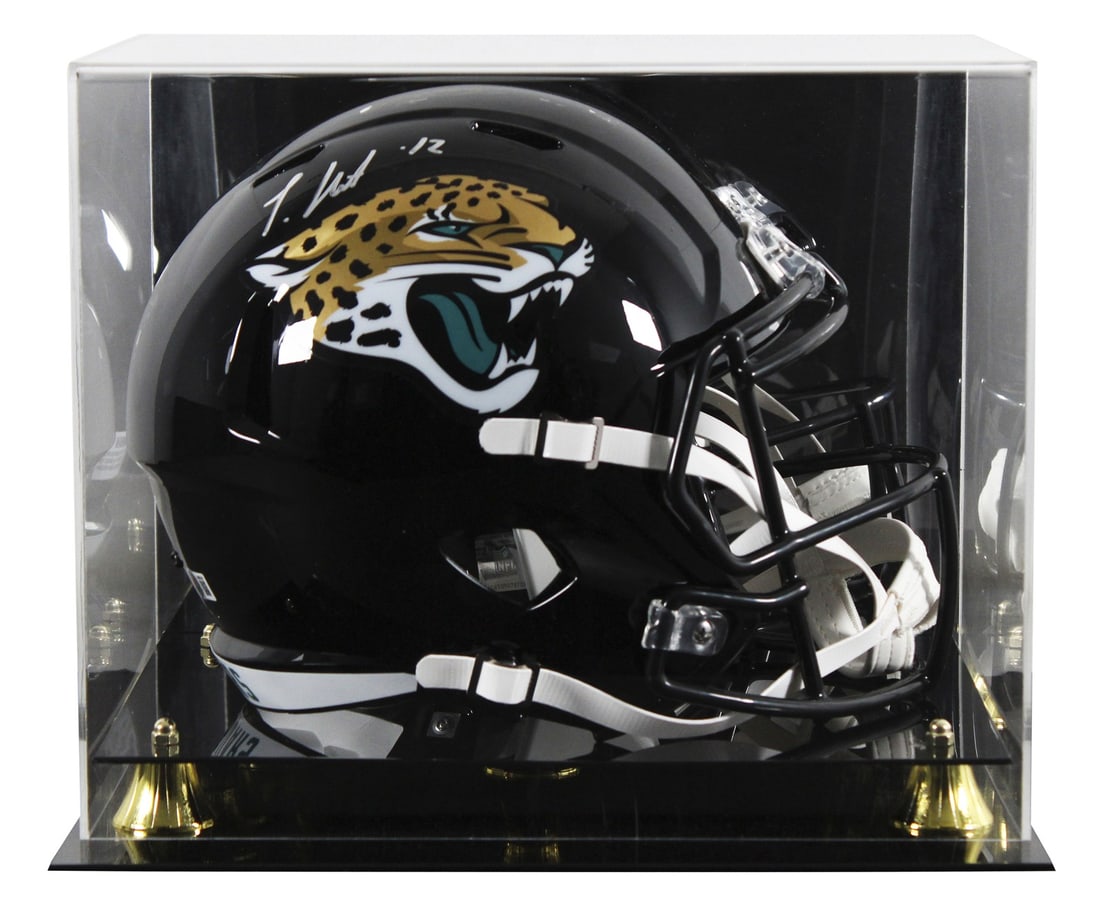 Travis Hunter Autographed Jaguars Full Size Speed Helmet with BAS Authentication: Travis Hunter Autographed Jaguars Full Size Speed Helmet with BAS Authentication This authentic autographed Riddell Full Size Speed Replica Helmet has been personally signed by Travis Hunter of the Ja