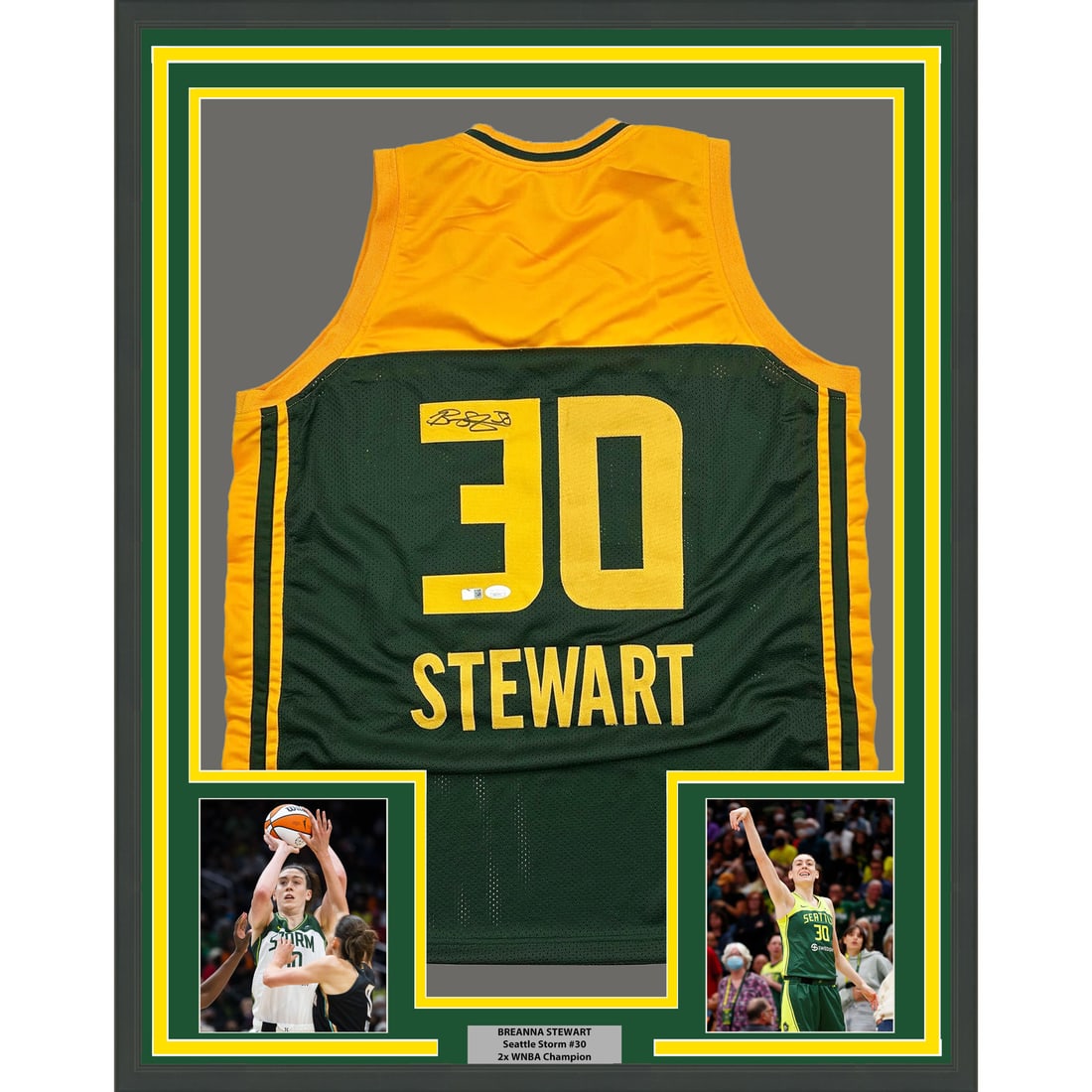 Framed Autographed Breanna Stewart Seattle Storm Jersey with JSA COA 35x39 (1 of 2)